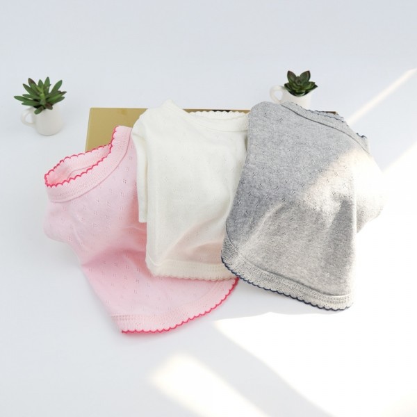 페오펫몰,그루밍독 반려동물 순면 핀콧 메리야스 티셔츠 XS-2XL, 3colors
