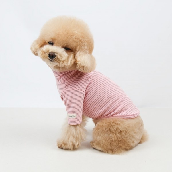 페오펫몰,그루밍독 반려동물 소프트촉감 스트라이프 폴라티 목폴라 S-2XL, 4colors