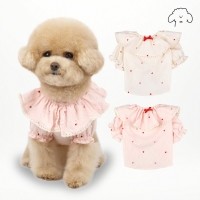 그루밍독 반려동물 러빙유 하트 블라우스 셔츠 S-2XL, 2colors