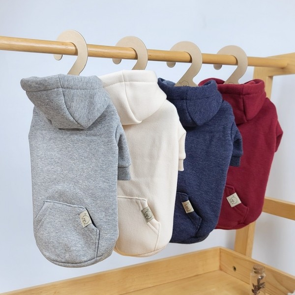 페오펫몰,그루밍독 반려동물 커플룩 기모 무지 후드티 S-2XL, 2colors & 견주용 후드