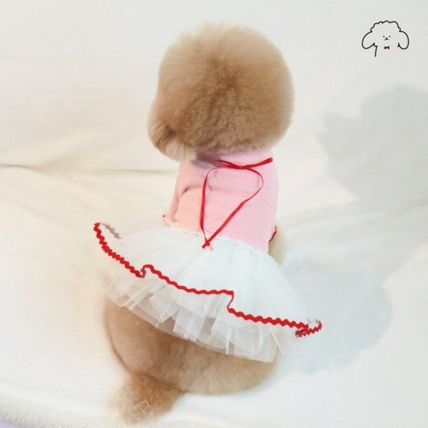 그루밍독 반려동물 롱리본 튜튜 원피스 S-XL, 2colors