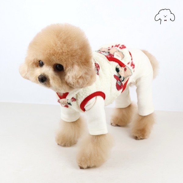 페오펫몰,그루밍독 강아지 고양이 패션 캡둥이 플리스 후드 S-2XL, 2colors