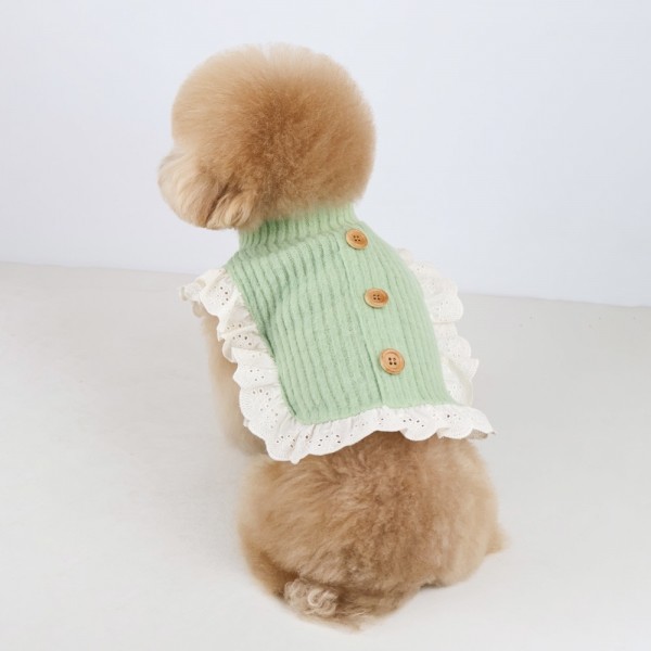 페오펫몰,그루밍독 반려동물 밀크티 프릴 니트 S-XL, 2 colors