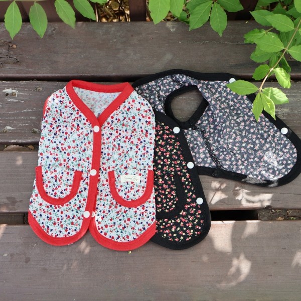 페오펫몰,그루밍독 반려동물 할매꽃동산 조끼 촌캉스룩 S-2XL, 2 colors