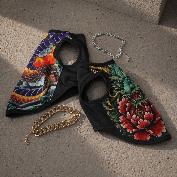 페오펫몰,댕냥이 힙합 쿨 나시 이레즈미 패션문신 민소매 티셔츠 S-2XL, 2colors