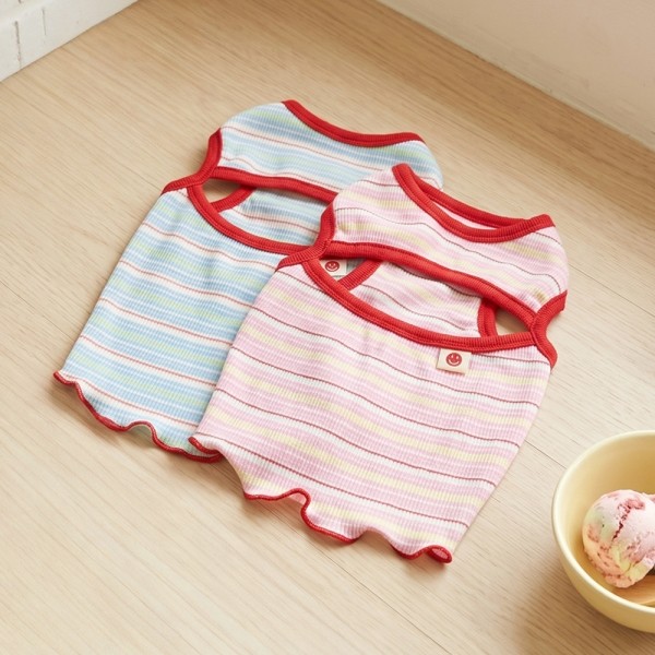 페오펫몰,반려동물 여름 스마일 까꿍 나시 S-2XL, 2colors