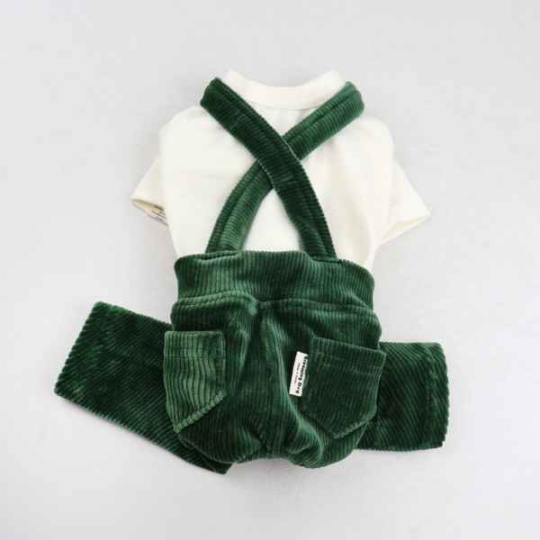 페오펫몰,그루밍독 반려동물 골덴 꼬마 멜빵 바지 S-2XL, 4 colors