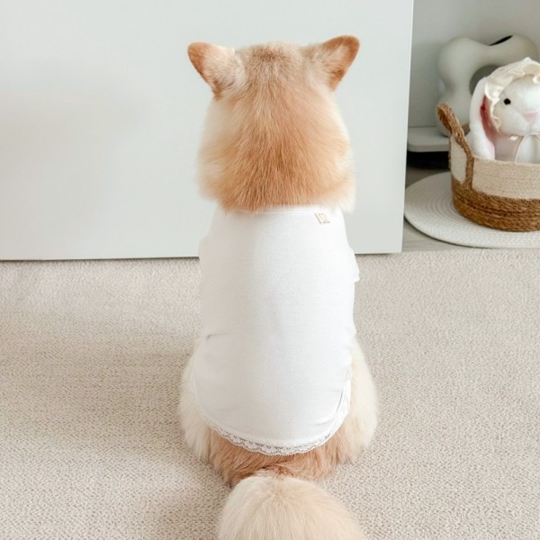 페오펫몰,그루밍독 반려동물 가을이너 멜로우 레이스 티셔츠 S-2XL, 3 colors