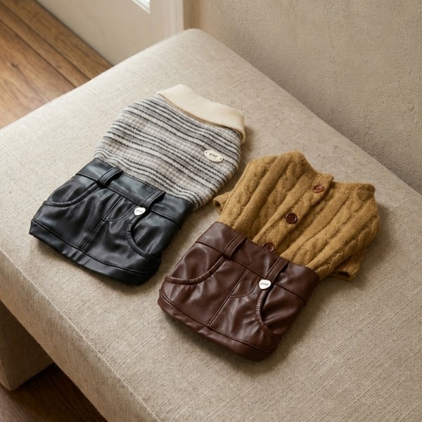 페오펫몰,그루밍독 가을무드 레더 스커트 S-XL, 2 colors