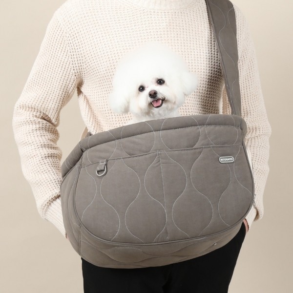 페오펫몰,[리토가토] 올데이 슬링백 이동가방 (카키)