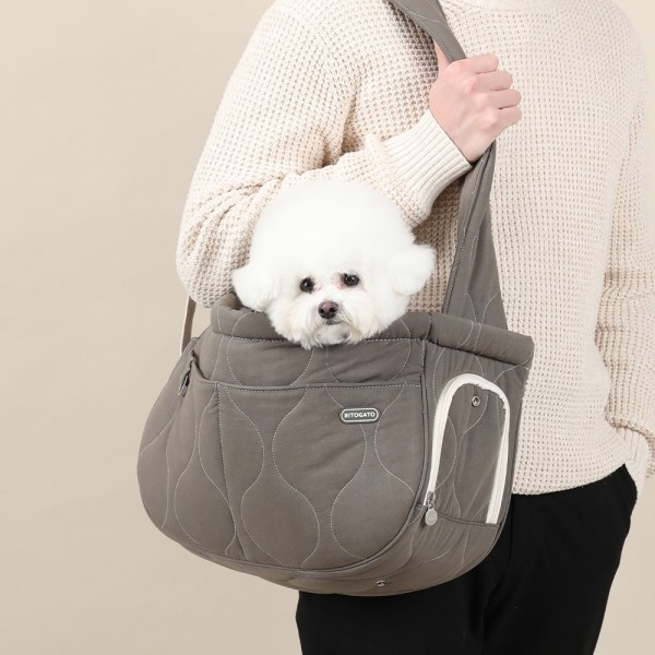 페오펫몰,[리토가토] 올데이 슬링백 이동가방 (카키)