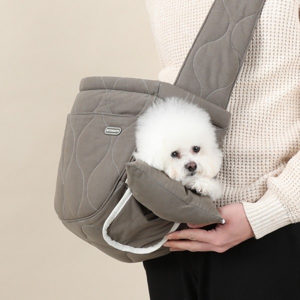 페오펫몰,[리토가토] 올데이 슬링백 이동가방 (카키)