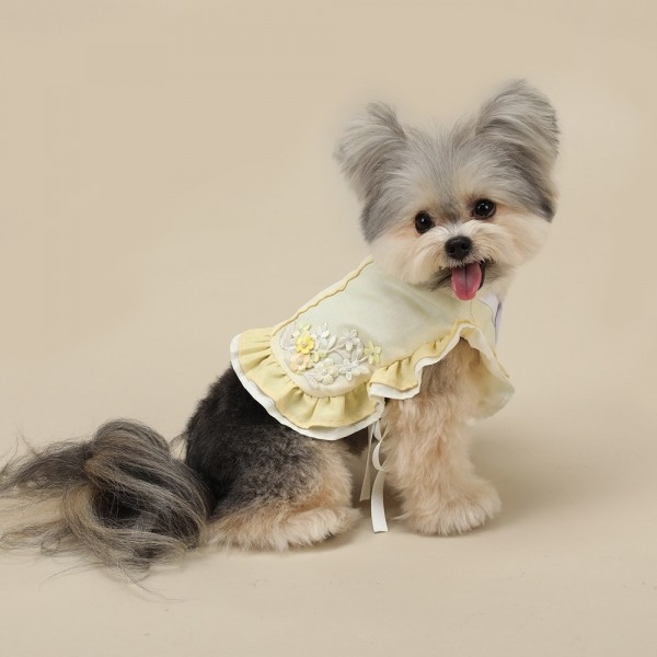 페오펫몰,[리토가토] 꽃나래 케이프 한복배자 - 노랑