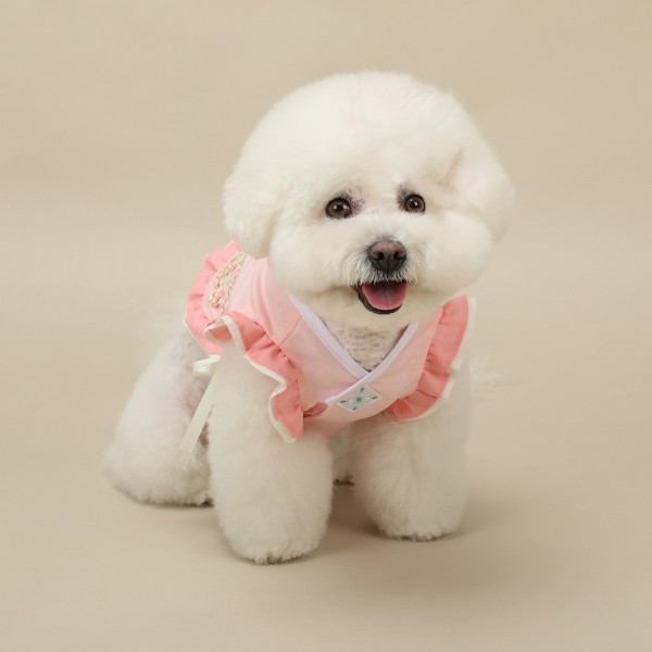 페오펫몰,[리토가토] 꽃나래 케이프 한복배자 - 분홍