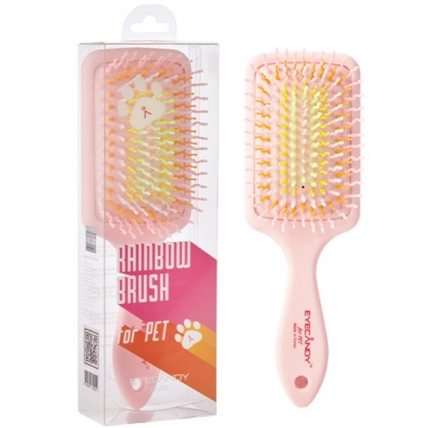 아이캔디 레인보우 반려동물 펫브러쉬 애견빗 패들