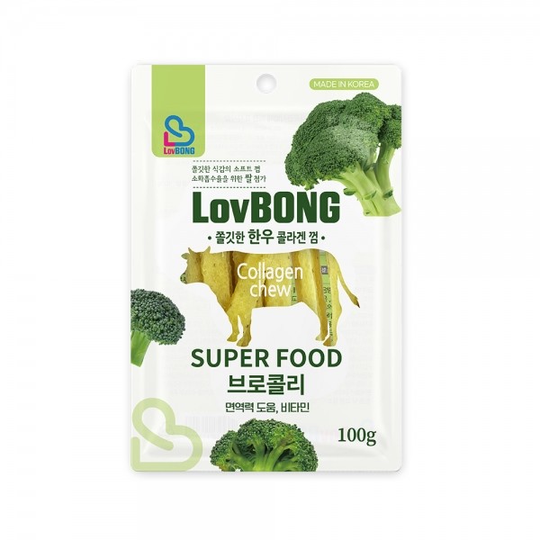 쫄깃한 한우 콜라겐 말랑껌 브로콜리 100g