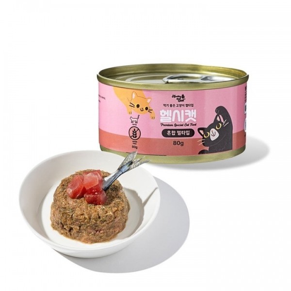 페오펫몰,헬시캣 혼합 젤타입 80g x 24캔 [10%]