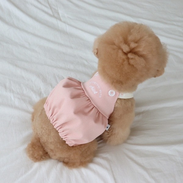 페오펫몰,[댕캉스특가] 쉬오트 러브썸 볼륨 오버롤 (핑크)