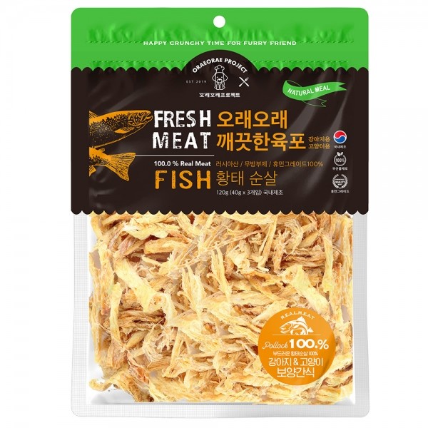 페오펫몰,[오래오래프로젝트] 깨끗한육포 황태순살(120g)