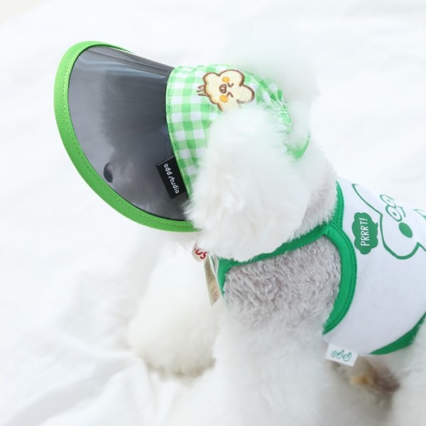 페오펫몰,[오드펫]또또또 친구들 체크 UV썬캡 껴또