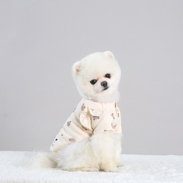 페오펫몰,[오드펫]프릴베베 티셔츠 허니베어 (2COLOR)