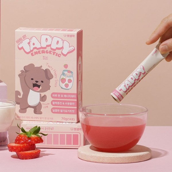 페오펫몰,펫생각 하루조이 테피 타먹는 강아지 비타민 딸기&요거트