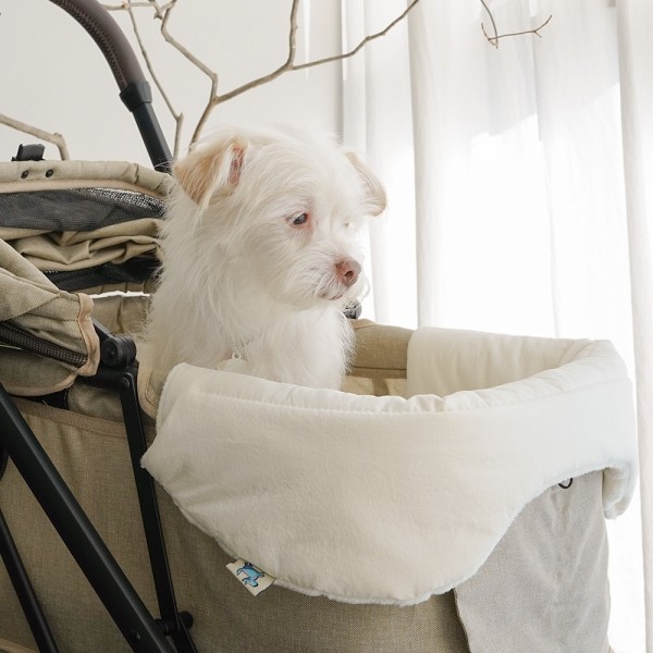 페오펫몰,로띠에 강아지 유모차 범퍼가드 가드핏 바닐라크림