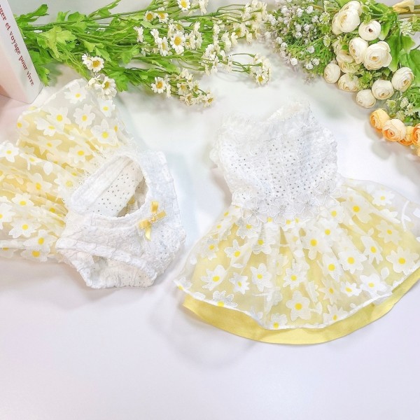 페오펫몰,[감사특가]플로피이얼스,카밀리아 화이트드레스,강아지원피스