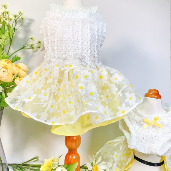 페오펫몰,[감사특가]플로피이얼스,카밀리아 화이트드레스,강아지원피스