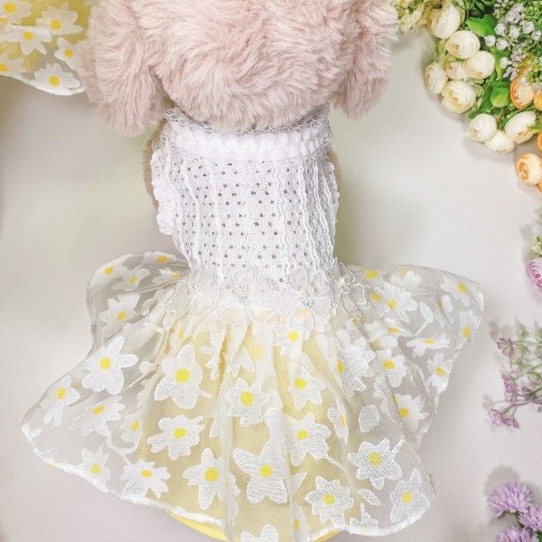 페오펫몰,[감사특가]플로피이얼스,카밀리아 화이트드레스,강아지원피스