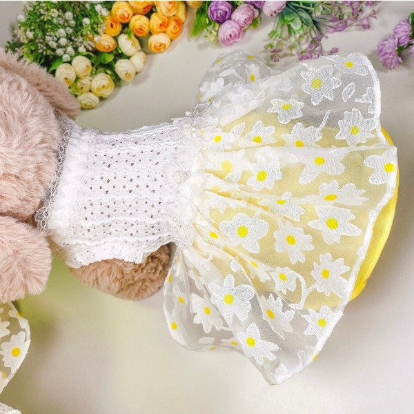 페오펫몰,[감사특가]플로피이얼스,카밀리아 화이트드레스,강아지원피스