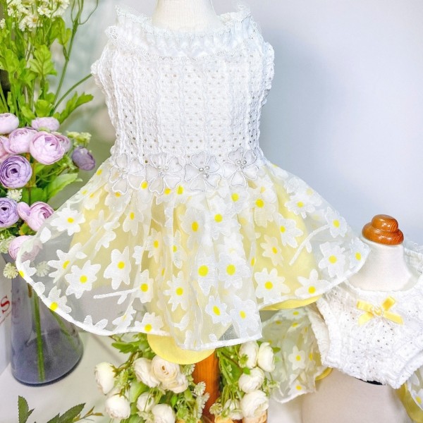 페오펫몰,[감사특가]플로피이얼스,카밀리아 화이트드레스,강아지원피스