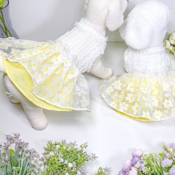 페오펫몰,[감사특가]플로피이얼스,카밀리아 화이트드레스,강아지원피스