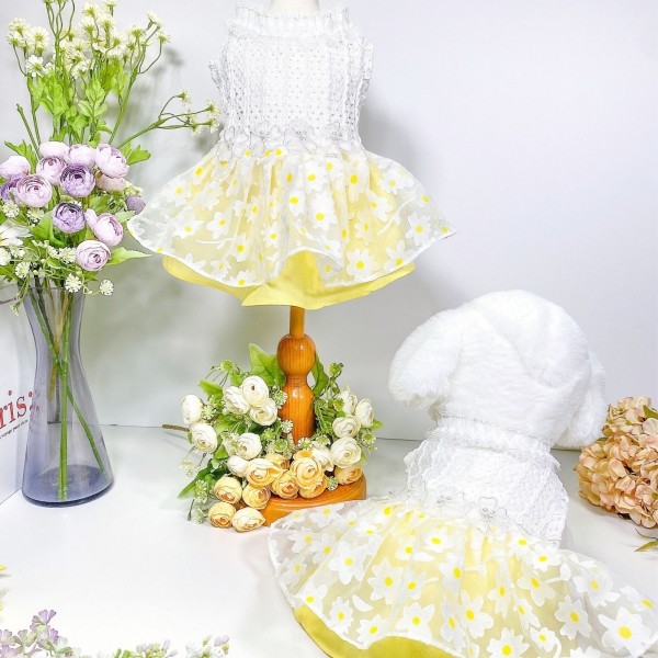 페오펫몰,[감사특가]플로피이얼스,카밀리아 화이트드레스,강아지원피스