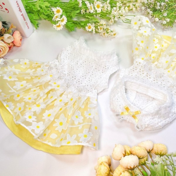 페오펫몰,[감사특가]플로피이얼스,카밀리아 화이트드레스,강아지원피스