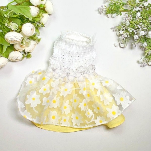 페오펫몰,[감사특가]플로피이얼스,카밀리아 화이트드레스,강아지원피스