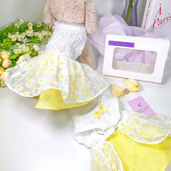 페오펫몰,[감사특가]플로피이얼스,카밀리아 화이트드레스,강아지원피스