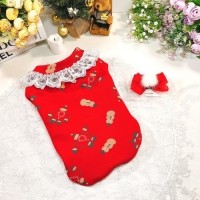 [감사특가]크리스마스 화이트레이스 강아지 스웻셔츠,애견티셔츠,크리스마스애견옷