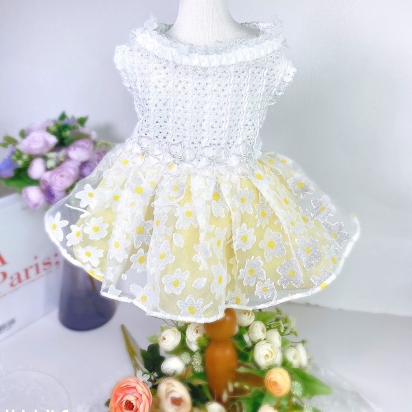 페오펫몰,[감사특가]플로피이얼스,카밀리아 화이트드레스,강아지원피스