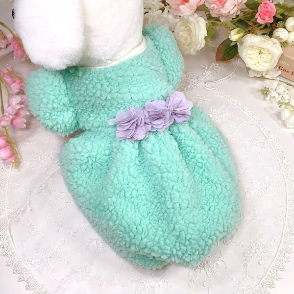 페오펫몰,[새해특가]멜론벌룬 플리스 강아지드레스 뽀글이드레스,강아지후리스,강아지옷