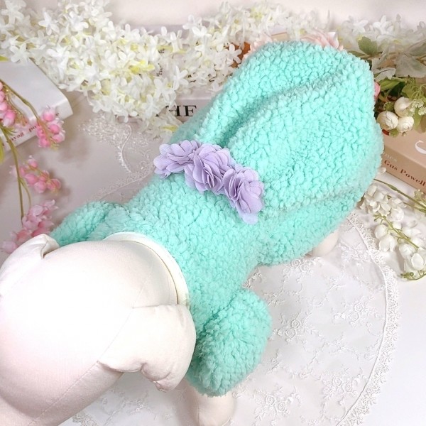 페오펫몰,[새해특가]멜론벌룬 플리스 강아지드레스 뽀글이드레스,강아지후리스,강아지옷