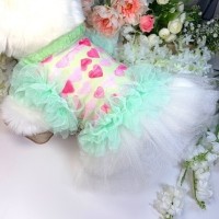 [꽃길특가]하트그린프릴 강아지드레스,강아지여름원피스,생일파티드레스