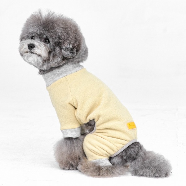 페오펫몰,하프넥 테리 기모플리스 올인원(옐로우)