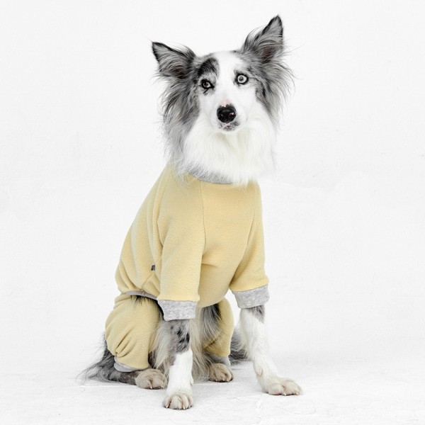 페오펫몰,하프넥 테리 기모플리스 올인원(옐로우)