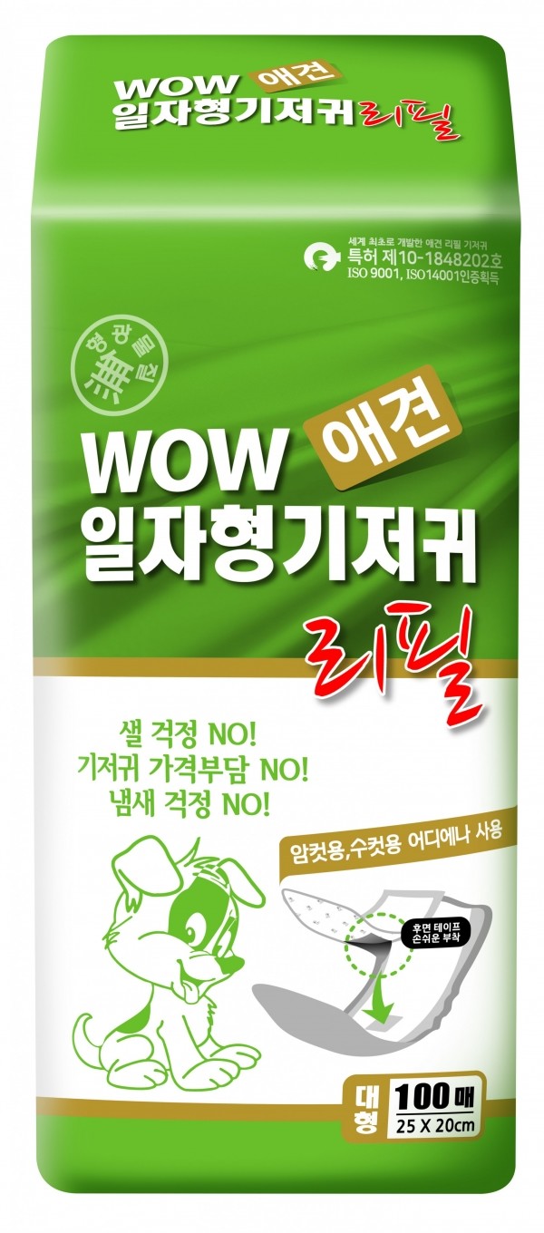 페오펫몰,와우 일자형 리필용애견기저귀 100매