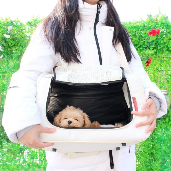 페오펫몰,개과천선 에디토 강아지 이동가방 아이보리