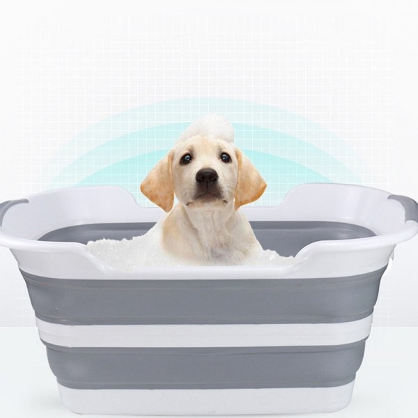 페오펫몰,개과천선 강아지 포켓 욕조 멜란지 화이트