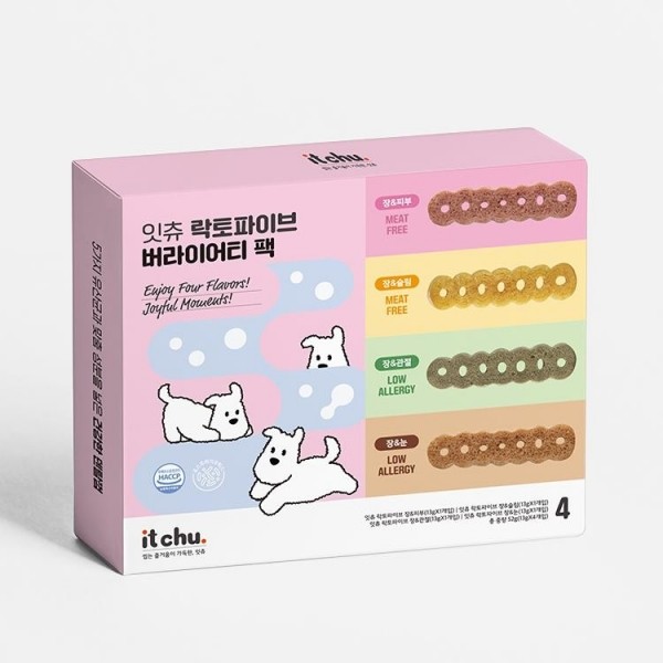 [핏펫][감사특가] [샘플팩] 잇츄 락토파이브 버라이어티 팩 4개입 (관절/눈/피부/슬림)