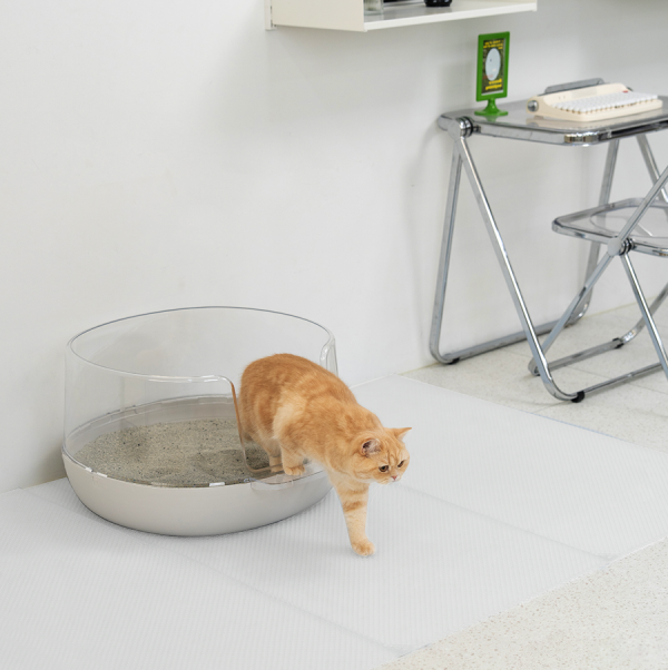 페오펫몰,[핏펫] 투명 캐치매트 고양이 화장실 사막화 방지 모래매트 (큐브/롱)