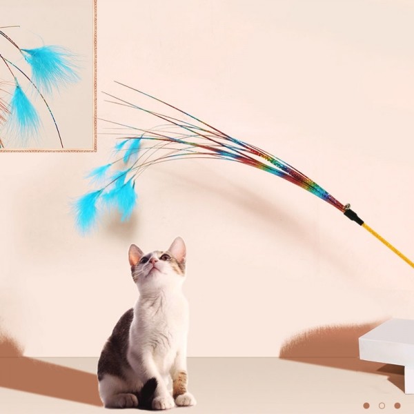 페오펫몰,[댕린이특가] 고양이 강아지풀 꼬치 막대기 깃털 장난감 꼬치